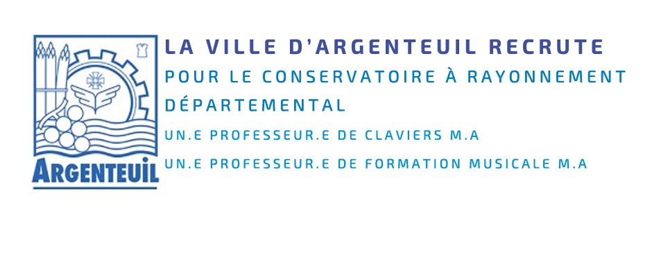 La Ville d'Argenteuil recrute pour le Conservatoire à rayonnement départemental